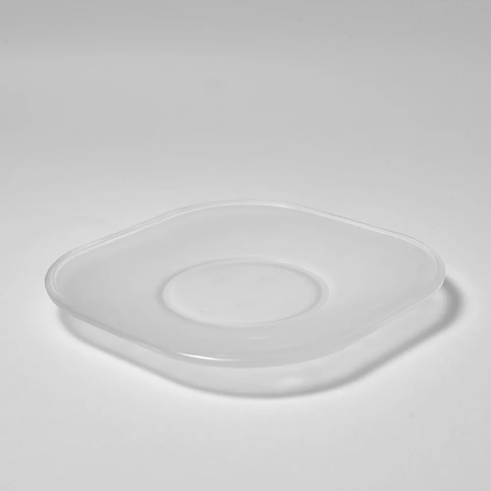 Frosted Glass Cup w/ Saucer - Image 3
